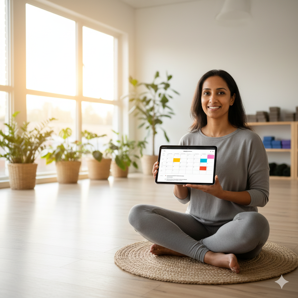 Local business owner using Runwell's booking and scheduling automation